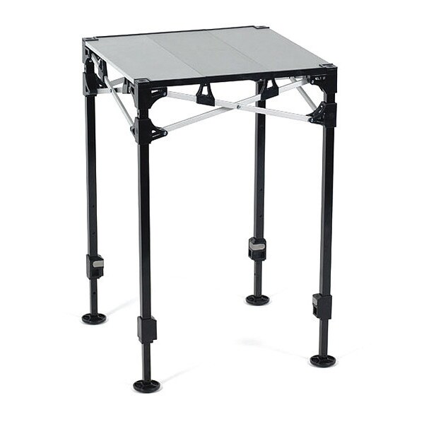 E-Z Up Rectangle Instant Table System, 24" W, 24" L, Aluminum Top, Silver - ITSY22BK