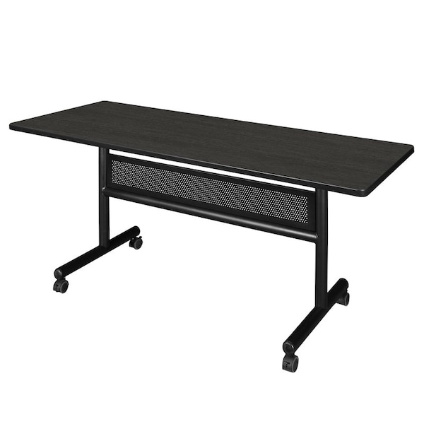 Regency Kobe Flip Top Tables, 60 W, 30 L, 29 H, Wood, Metal Top, Ash Grey - MKFTM6030AG