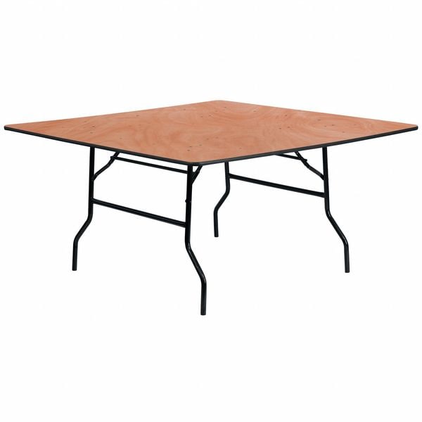 Flash Furniture Square Folding Table, 60" W, 60" L, 30.125" H, Wood Top, Wood Grain - YT-WFFT60-SQ-GG