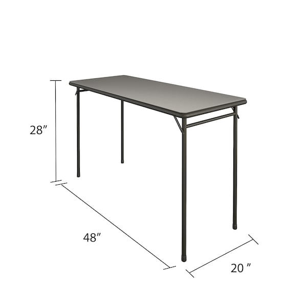 Bridgeport Folding Table, 20" x 48", Vinyl Top, Black Color - C341BP14BLK1E