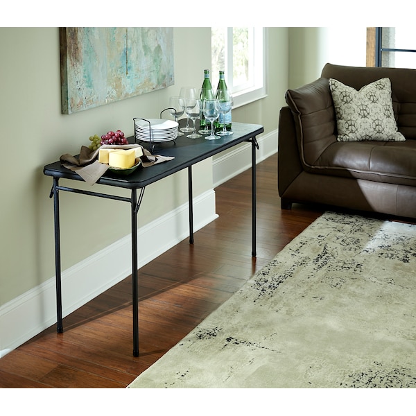 Bridgeport Folding Table, 20" x 48", Vinyl Top, Black Color - C341BP14BLK1E