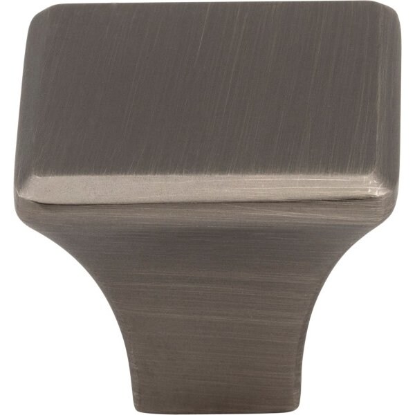 Jeffrey Alexander 1-1/8" Overall Length Brushed Pewter Square Marlo Cabinet Knob - 972BNBDL