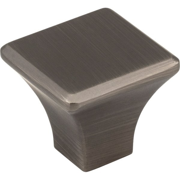 Jeffrey Alexander 1-1/8" Overall Length Brushed Pewter Square Marlo Cabinet Knob - 972BNBDL