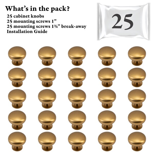 Designperfect 1 3/16 Diameter Mushroom Knob, 25PK - DPA25R53KCBZ