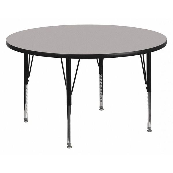 Flash Furniture Round Activity Table, 48" W, 48" L, 25.125" H, Laminate, Grey - XU-A48-RND-GY-T-P-GG