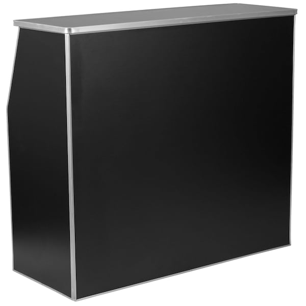 Flash Furniture Foldable Bar, 4ft., Black, 47.75" W, 19.5" L, 42.75" H, Laminate Top, Black - XA-BAR-48-BK-GG