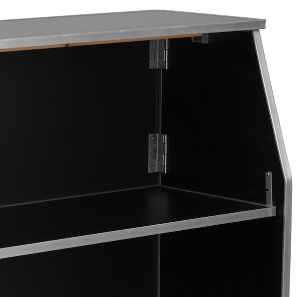 Flash Furniture Foldable Bar, 4ft., Black, 47.75" W, 19.5" L, 42.75" H, Laminate Top, Black - XA-BAR-48-BK-GG