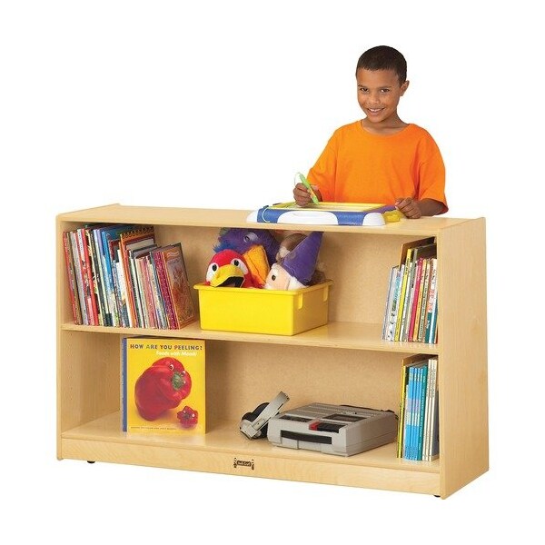 Jonti-Craft JontiCraft 0792JC, ADJUSTABLE MOBILE STRAIGHT-SHELVES, LOW, 48W X 15D X 29.5H, BIRCH - JNT0792JC
