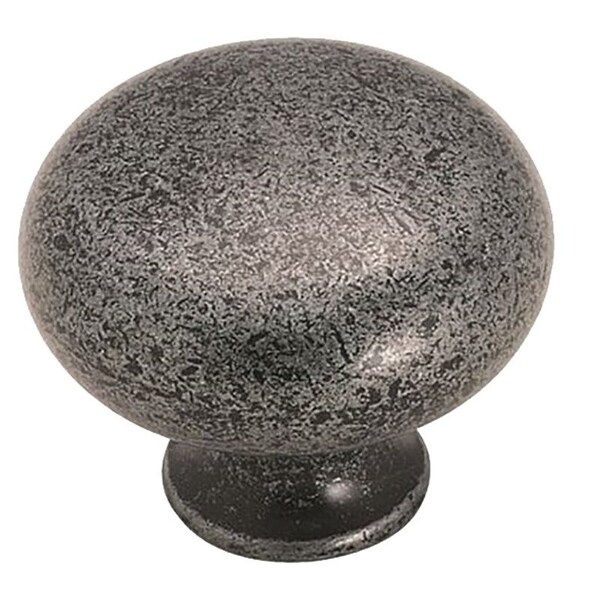 Amerock Cabinet Knob, 1-1/8 in Projection, Zinc, Wrought Iron - BP771WI