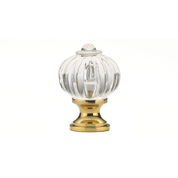 Richelieu 1 1/8 in (28 mm) Clear Eclectic Brass, Acrylic Cabinet Knob - BP403511