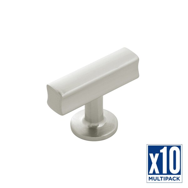 Hickory Hardware T-Knob 1-15/16 Inch X 15/16 Inch, 10PK - H077878SN-10B