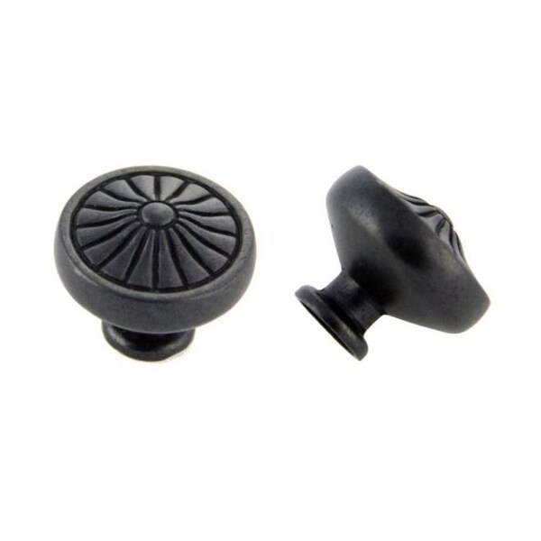 Crown 1-1/4" Deco Cabinet Knob Weathered Black Finish - CHK81353DACM
