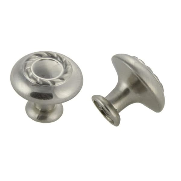 Crown 1-1/5" Rope Cabinet Knob Satin Nickel Finish - CHK970SN