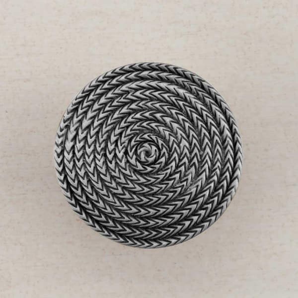 Acorn Mfg Artisan Collection Rope Circle Knob, Antique Pewter - DQHPP