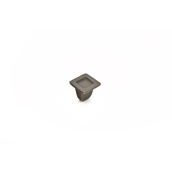 Schaub 1-1/4in Diameter Square Vinci Concave Cabinet Knob Black Bronze Finish - 810-BB
