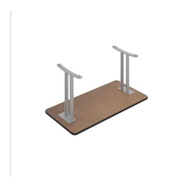 Correll Rectangle Modern Design Executive Table/Desk, 60 in W, Particleboard Top, Walnut - CD3060R-01-14-01