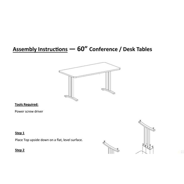 Correll Rectangle Modern Design Executive Table/Desk, 60 in W, Particleboard Top, Walnut - CD3060R-01-14-01