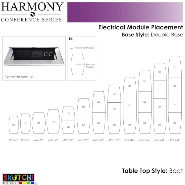 Skutchi Designs 33.5 in W, 69.5 in L, 29 in H, Engineered Wood Top, Grey - HAR-BOT-34X70-DOU-ELEC-ASIANNIGHT