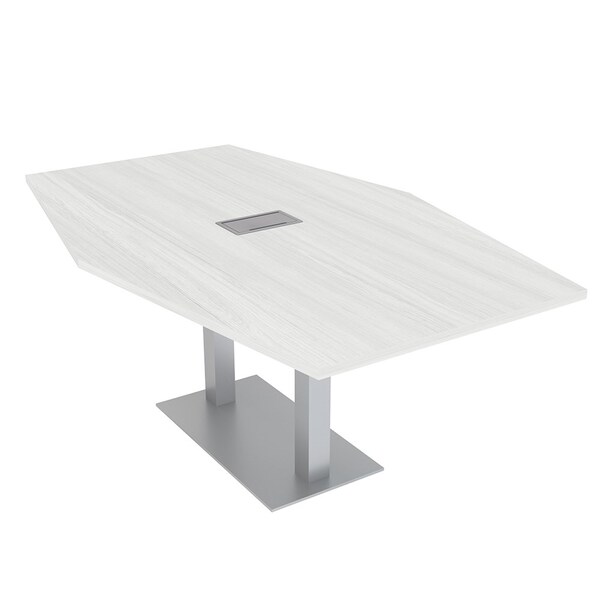 Skutchi Designs 45.25 in W, 84 in L, 29 in H, Engineered Wood Top, White - H-HEXIR4684DOU-WC-EL