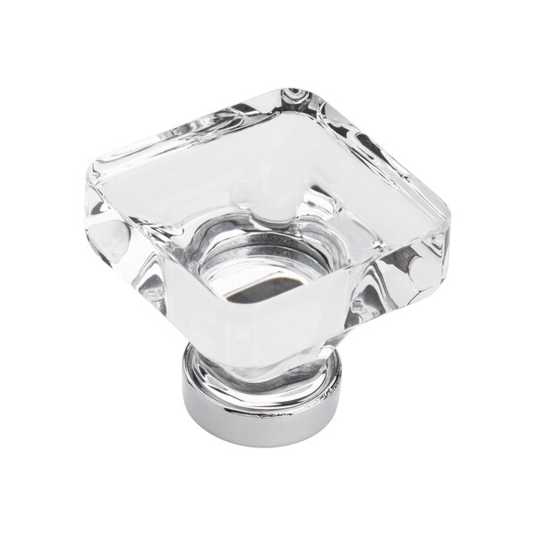 Amerock Glacio 1-3/8 in 35 mm Length Clear/Polished Chrome Cabinet Knob - BP36653C26