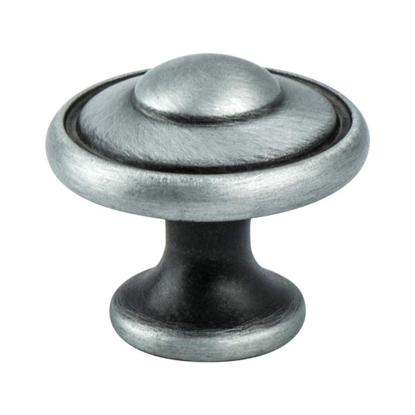 Berenson 1.187 in. dia. Euro Traditions Knob with Brushed Antique Pewter - 2924-1BAP-P