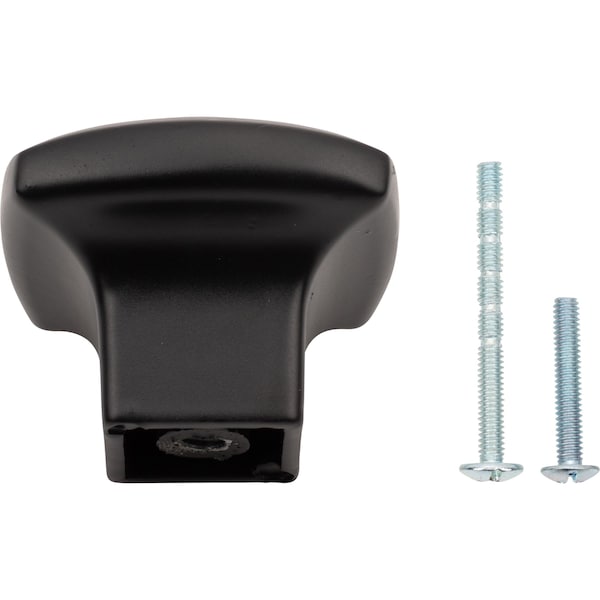Designperfect 1-3/16 Overall Length Square Cabinet Knob, Matte/Flat Black, 10PK - DPA10S83KBLK