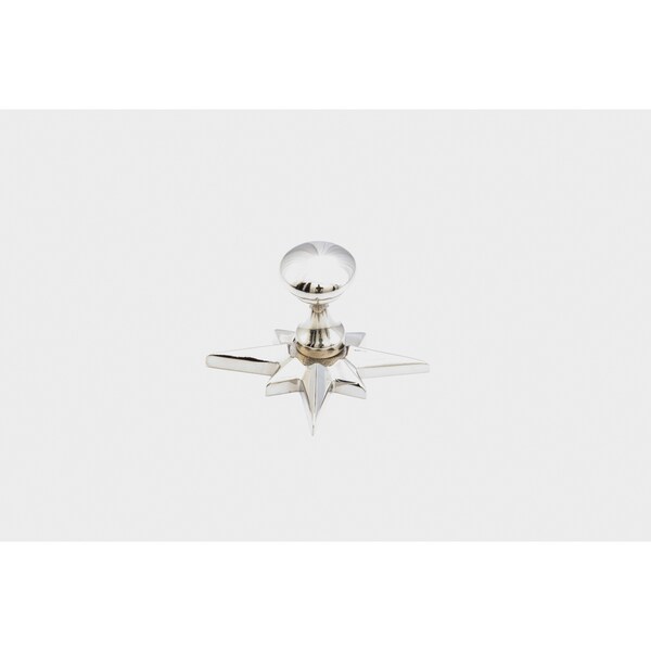 Schaub 3/4in Sonata Round Cabinet Knob with Star Backplate Polished Nickel Finish - 982-PN