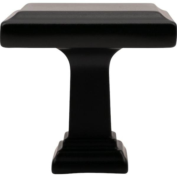 Designperfect 1-3/16 Overall Length Square Cabinet Knob, Matte/Flat Black - DPA-S54KBLK