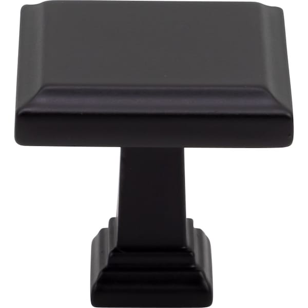 Designperfect 1-3/16 Overall Length Square Cabinet Knob, Matte/Flat Black - DPA-S54KBLK
