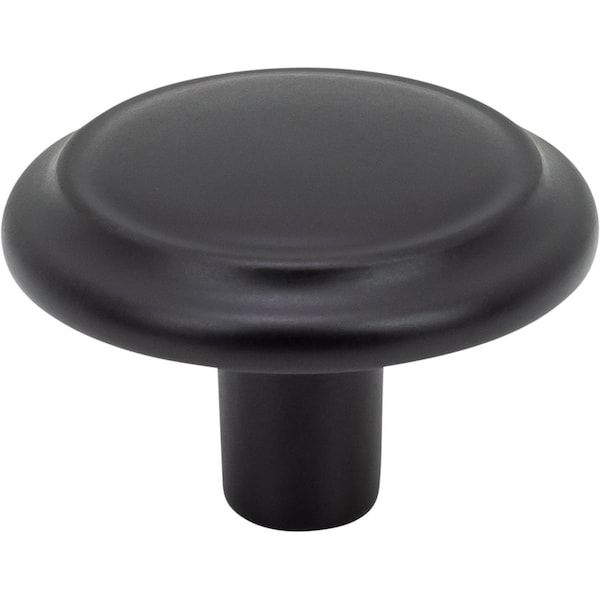 Designperfect 1-1/4 Diameter Round Cabinet Knob, Matte/Flat Black, 25PK - DPA25R92KBLK