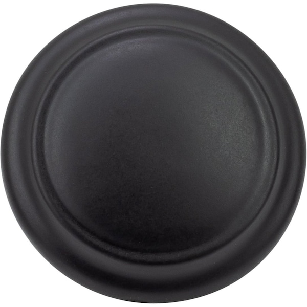Designperfect 1-1/4 Diameter Round Cabinet Knob, Matte/Flat Black, 25PK - DPA25R92KBLK