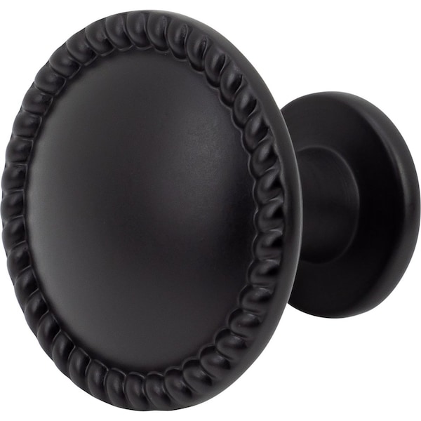 Designperfect 1-1/4 Diameter Round Cabinet Knob, Matte/Flat Black, 25PK - DPA25R11KBLK