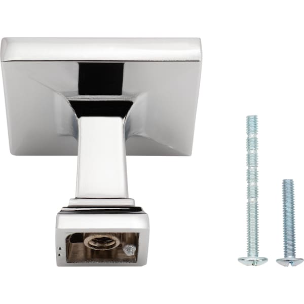 Designperfect 1-3/16 Overall Length Square Cabinet Knob, Polished Chrome, 10PK - DPA10S54KPC