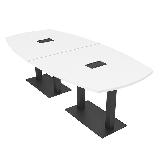 Skutchi Designs Arc Boat 45 in W, 96 in L, White - HAR-ABOT-48X96-DOU.BK-W960-EBLK