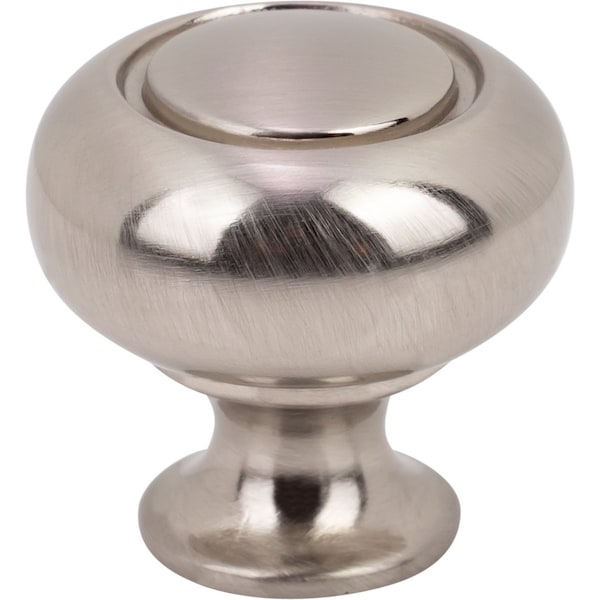 Designperfect 1-1/4 Diameter Round Cabinet Knob, Brushed Satin Nickel - DPA-R31KSNB