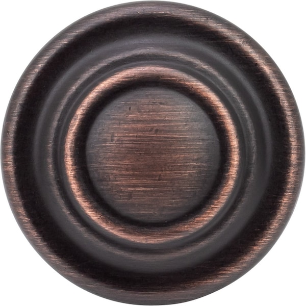 Designperfect 1-5/16 Diameter Round Cabinet Knob, Brushed Oil Rubbed Bronze - DPA-R38KORB