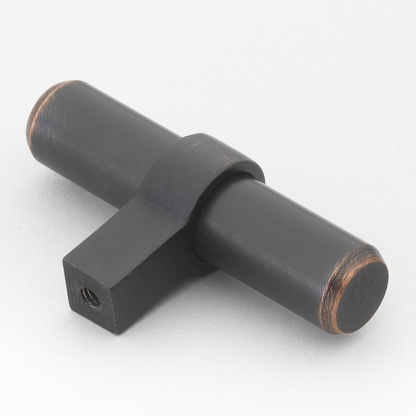 Gliderite Hardware 2-1/4 in. Oil Rubbed Bronze Solid Steel Cabinet T-Knob - 4002-T-ORB, 5PK - 4002-T-ORB-5