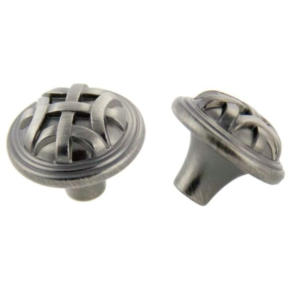 Crown 1-1/4" Braided Cabinet Knob Satin Pewter Finish - CHK82115APH