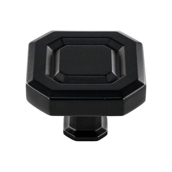 Crown 1-3/4" Monaco Cabinet Knob Matte Black Finish - CHK93122BK