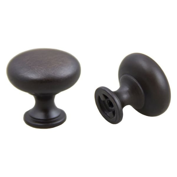 Crown 1-1/5" Diecast Cabinet Knob with 1-1/8" Screws Oil Rubbed Bronze Finish - CHK391010B