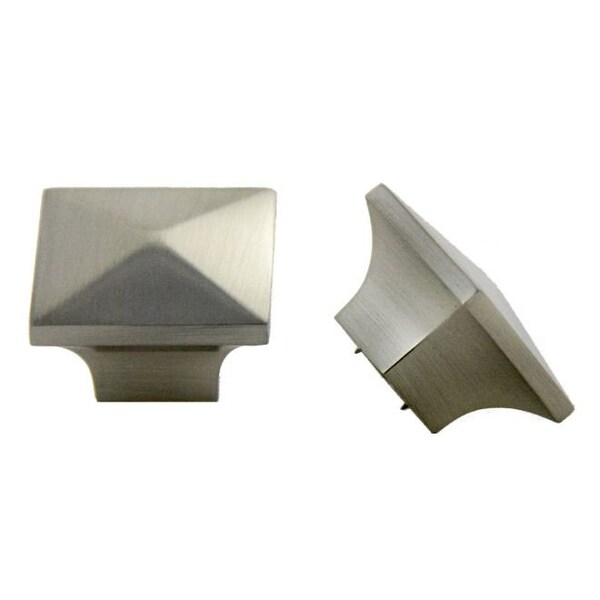 Crown Square Cabinet Knob with Pyramid Top Satin Nickel Finish - CHK53082SN