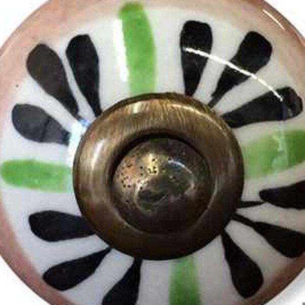 Homeroots Multi Color Ceramic & Metal Knob; 1.5 x 1.5 x 1.5 in. - Pack of 12 - 358097