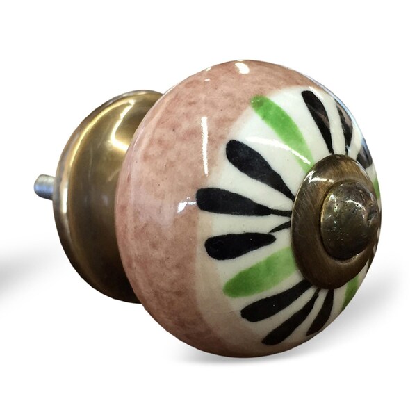 Homeroots Multi Color Ceramic & Metal Knob; 1.5 x 1.5 x 1.5 in. - Pack of 12 - 358097