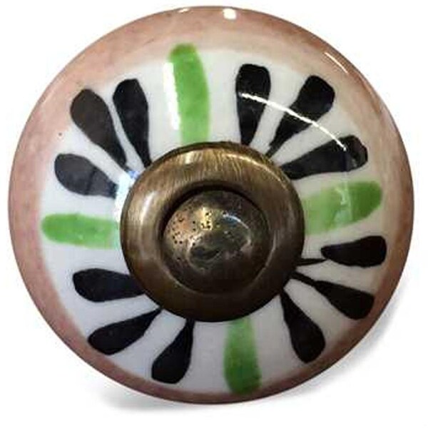 Homeroots Multi Color Ceramic & Metal Knob; 1.5 x 1.5 x 1.5 in. - Pack of 12 - 358097