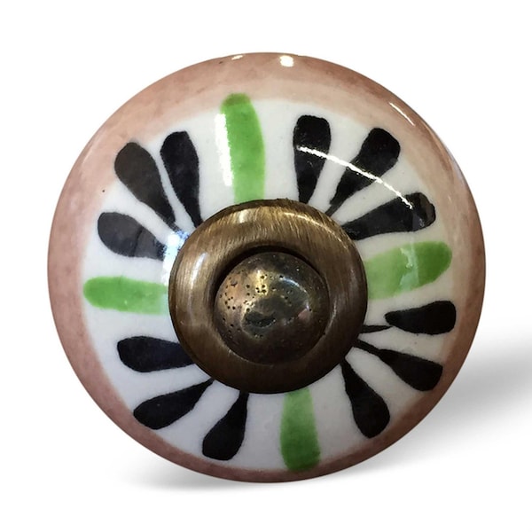 Homeroots Multi Color Ceramic & Metal Knob; 1.5 x 1.5 x 1.5 in. - Pack of 12 - 358097