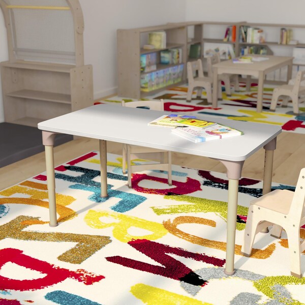 Flash Furniture 23.5 in W, 47 in L, 23 in H, Beechwood, Birch Plywood, Steel, Beech/White - MK-ME088026-GG