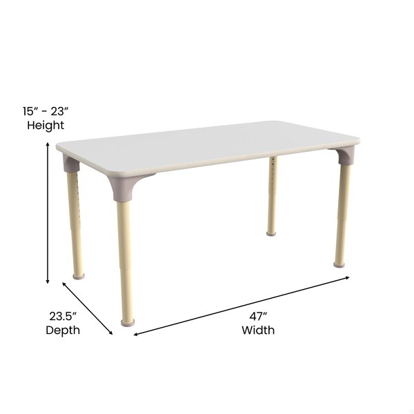 Flash Furniture 23.5 in W, 47 in L, 23 in H, Beechwood, Birch Plywood, Steel, Beech/White - MK-ME088026-GG