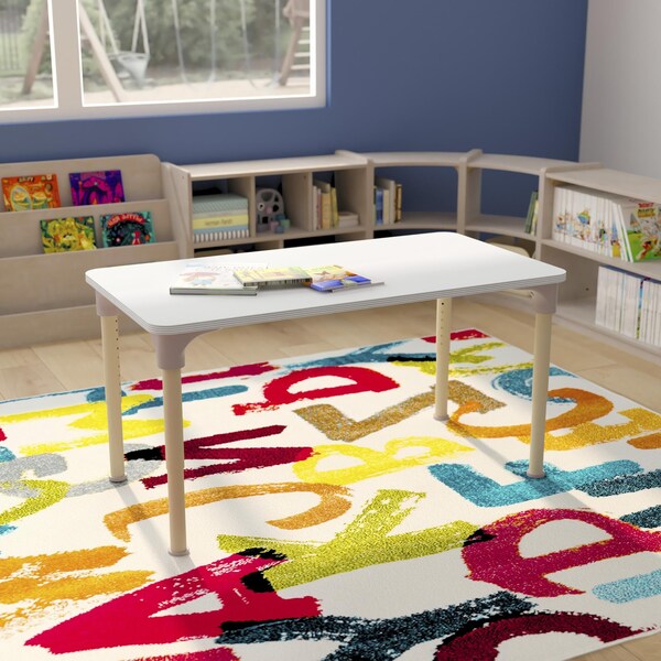 Flash Furniture 23.5 in W, 47 in L, 23 in H, Beechwood, Birch Plywood, Steel, Beech/White - MK-ME088026-GG