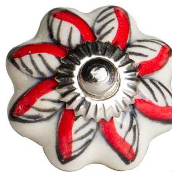 Homeroots Ceramic & Metal Multi Color Knob; Pack of 12 - 1.5 x 1.5 x 1.5 in. - 358130