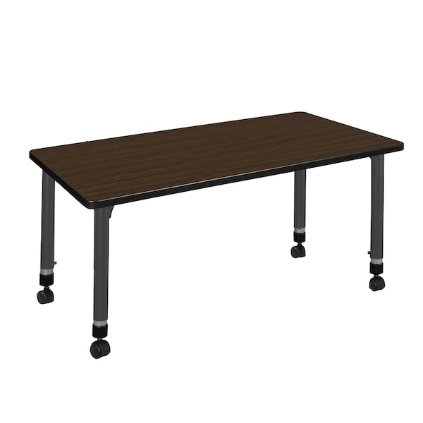 Regency Kee Height Adjustable Mobile Classroom Activity Table, 48 in W, 30 in L, Neo Walnut - MT4830NWAPCBK